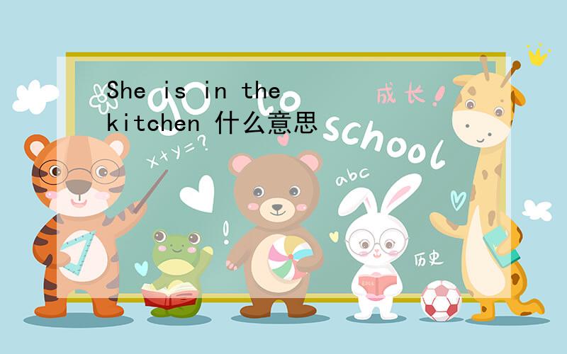 She is in the kitchen 什么意思