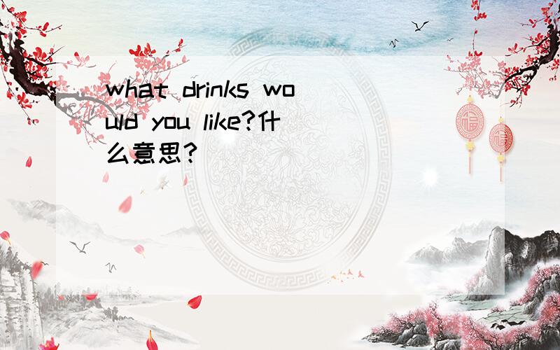 what drinks would you like?什么意思?