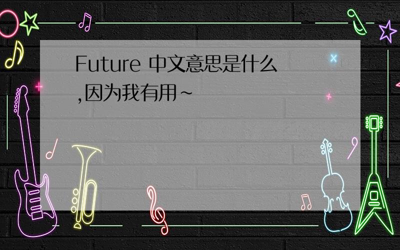 Future 中文意思是什么,因为我有用~