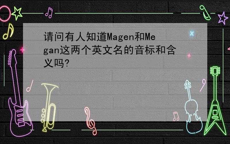 请问有人知道Magen和Megan这两个英文名的音标和含义吗?
