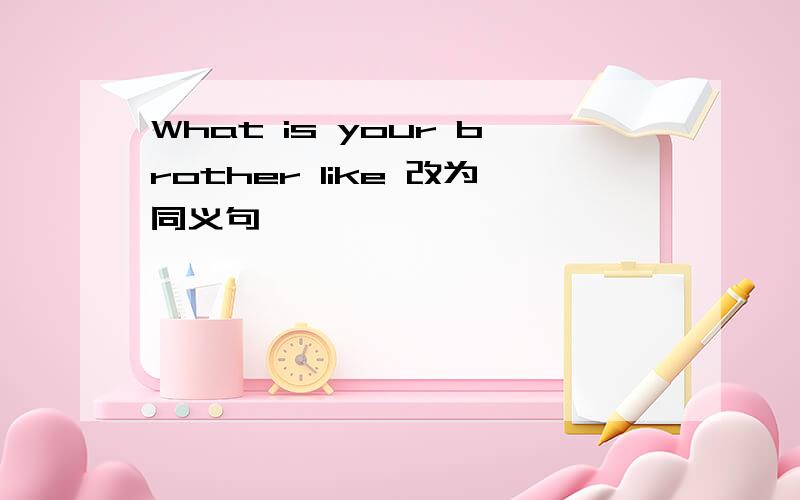 What is your brother like 改为同义句