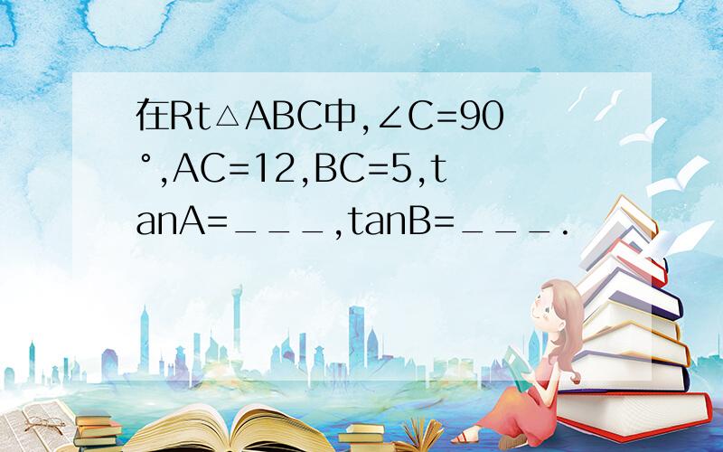 在Rt△ABC中,∠C=90°,AC=12,BC=5,tanA=___,tanB=___.