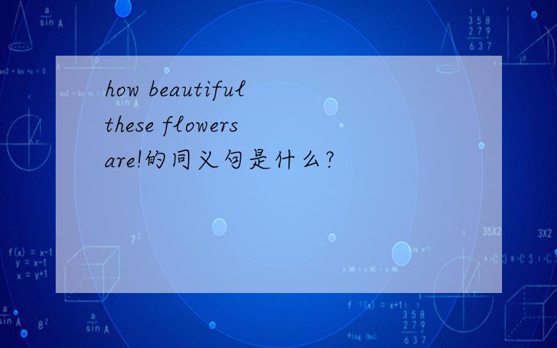 how beautiful these flowers are!的同义句是什么?