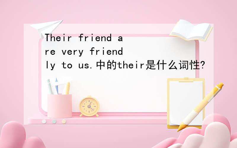 Their friend are very friendly to us.中的their是什么词性?