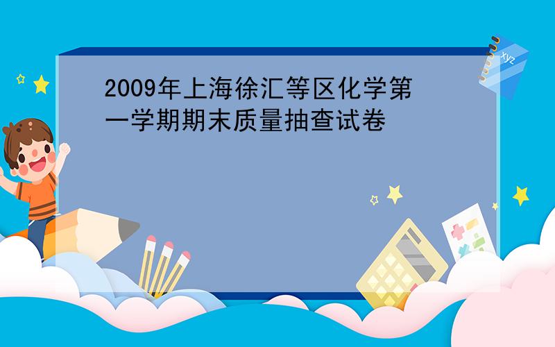 2009年上海徐汇等区化学第一学期期末质量抽查试卷