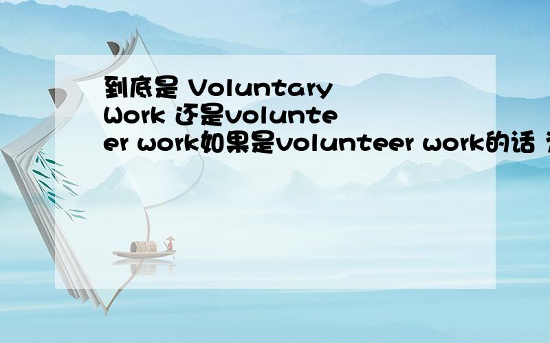 到底是 Voluntary Work 还是volunteer work如果是volunteer work的话 为什么名词可以修饰名词