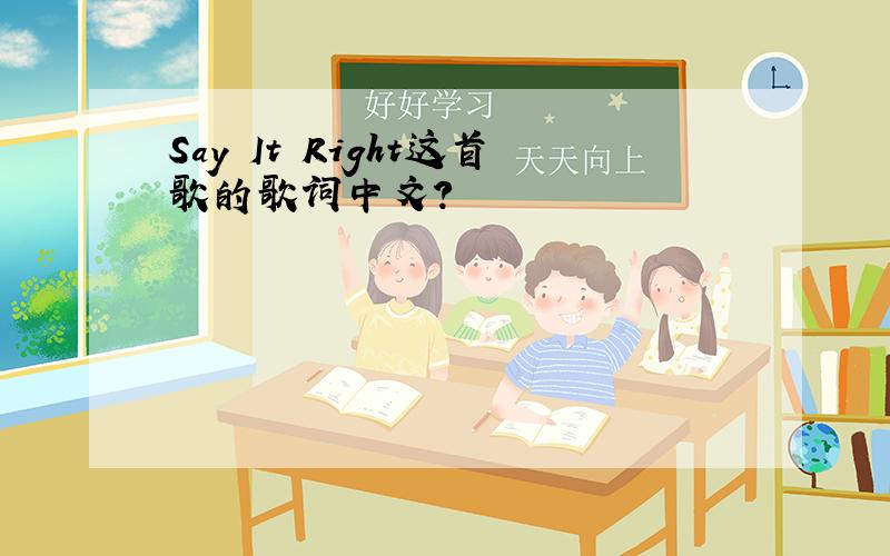 Say It Right这首歌的歌词中文?