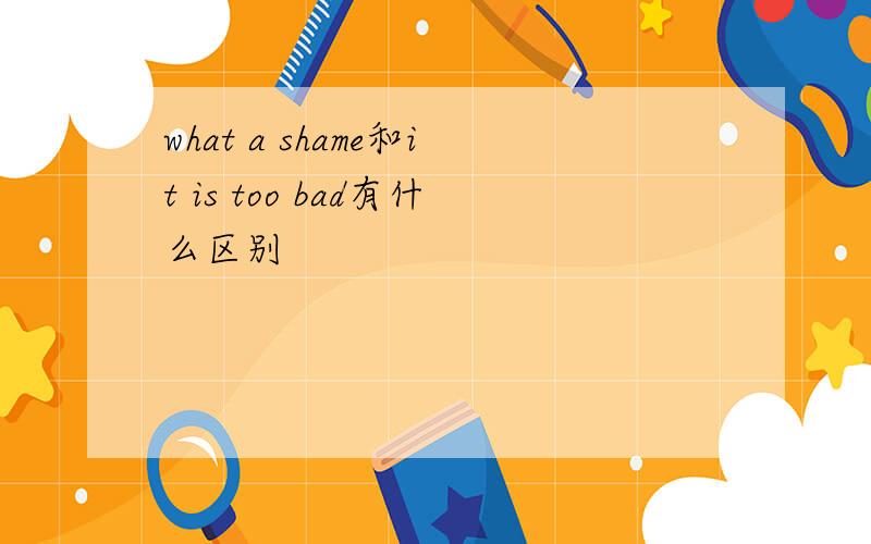 what a shame和it is too bad有什么区别