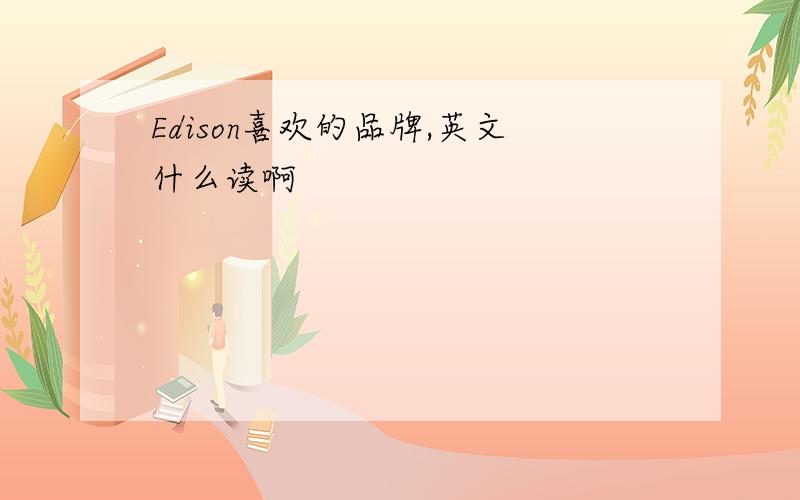 Edison喜欢的品牌,英文什么读啊