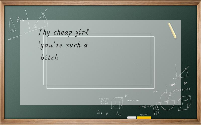 Thy cheap girl!you're such a bitch
