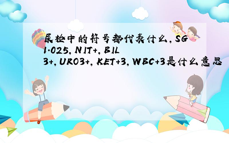 尿检中的符号都代表什么,SG1.025,NIT+,BIL3+,URO3+,KET+3,WBC+3是什么意思