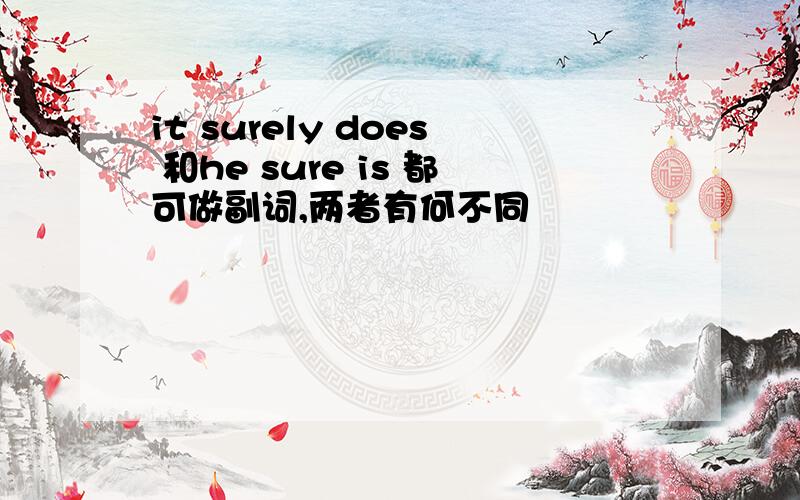 it surely does 和he sure is 都可做副词,两者有何不同