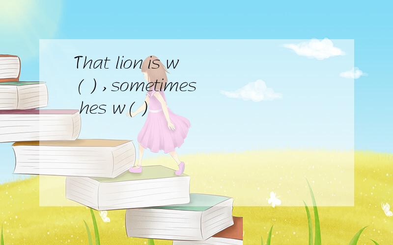 That lion is w( ) ,sometimes hes w( )