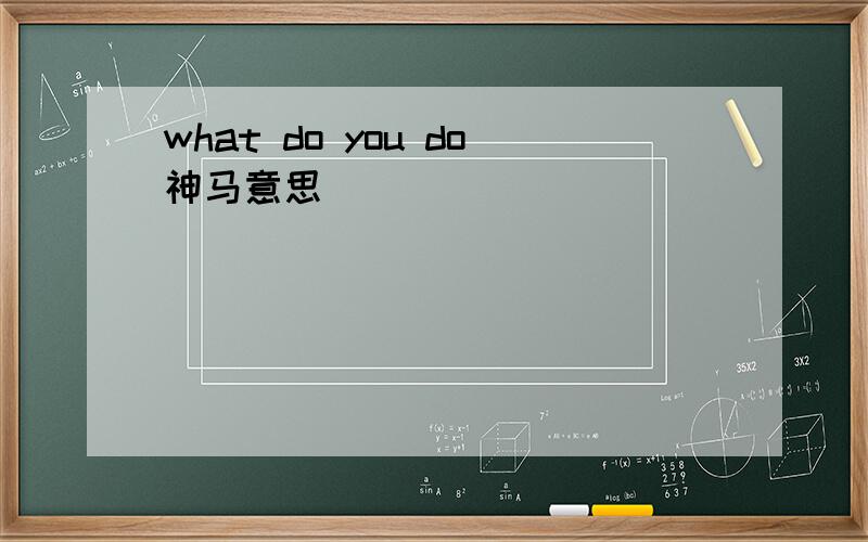 what do you do神马意思
