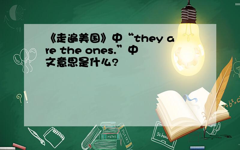 《走遍美国》中“they are the ones.”中文意思是什么?