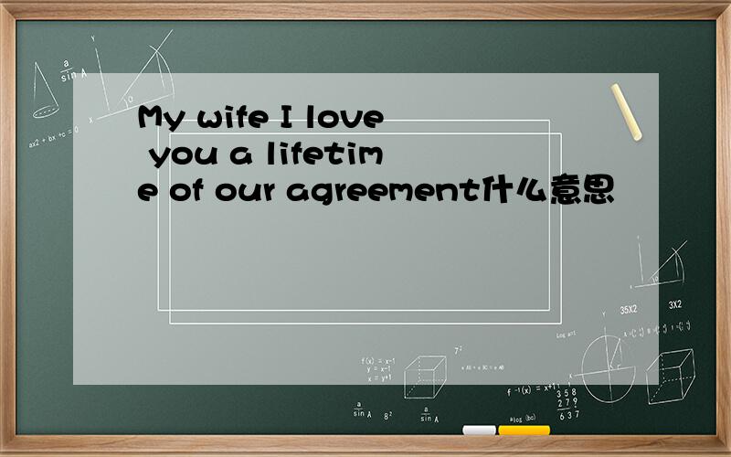 My wife I love you a lifetime of our agreement什么意思