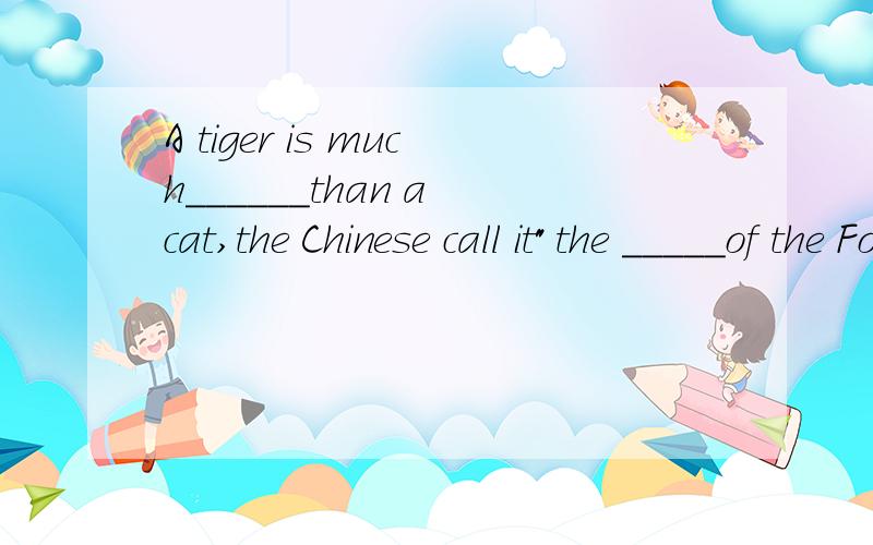 A tiger is much______than a cat,the Chinese call it