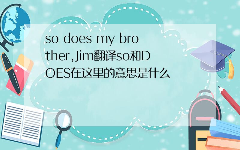 so does my brother,Jim翻译so和DOES在这里的意思是什么