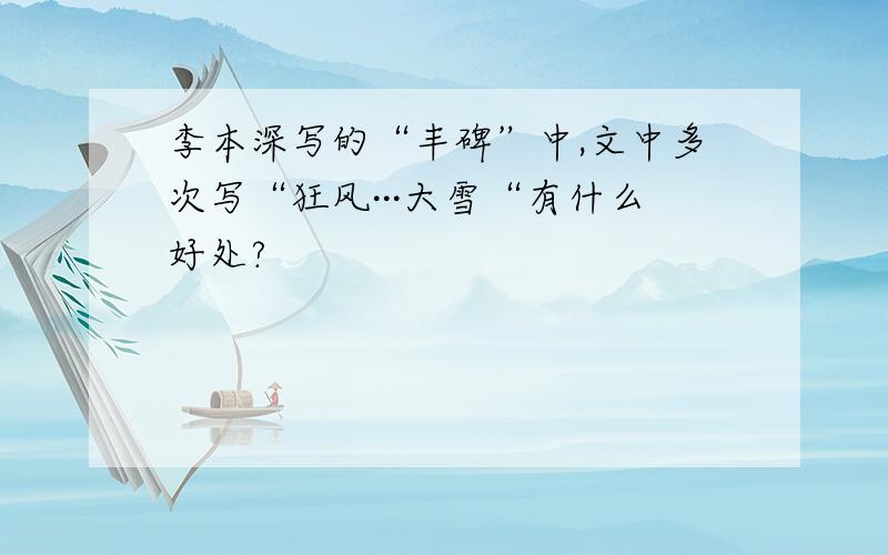 李本深写的“丰碑”中,文中多次写“狂风···大雪“有什么好处?