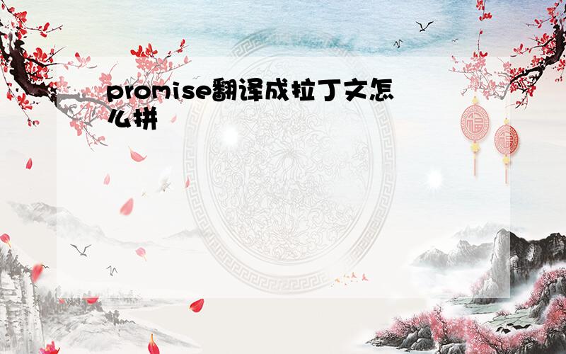 promise翻译成拉丁文怎么拼