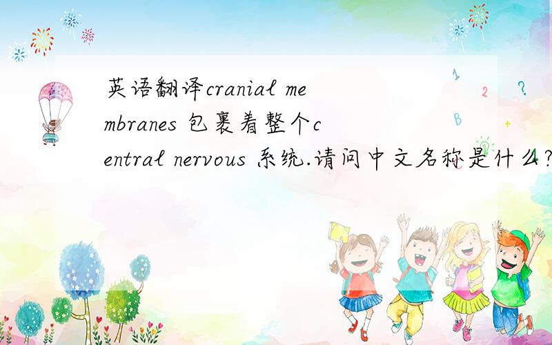 英语翻译cranial membranes 包裹着整个central nervous 系统.请问中文名称是什么?