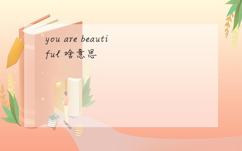 you are beautiful 啥意思