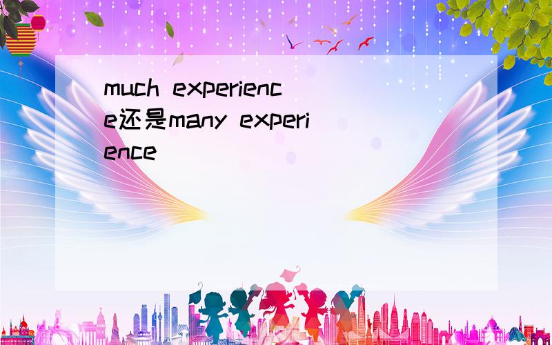 much experience还是many experience