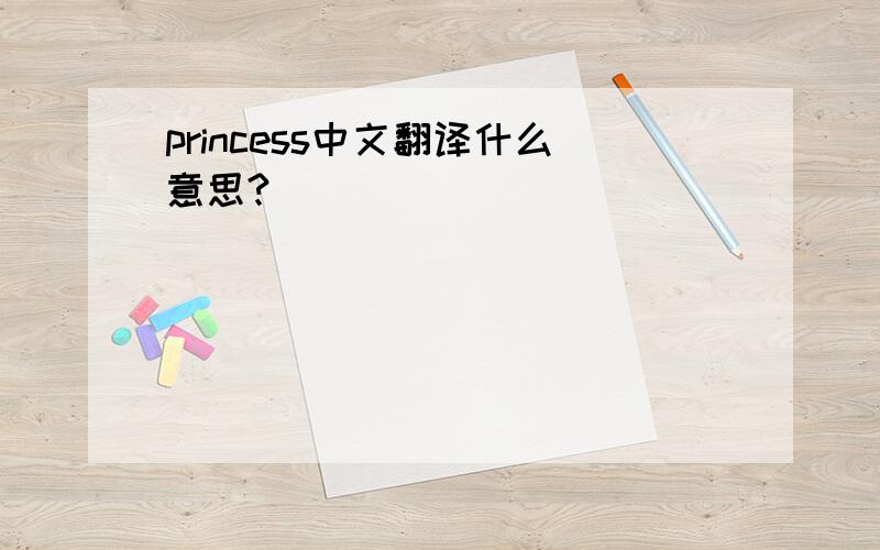 princess中文翻译什么意思?