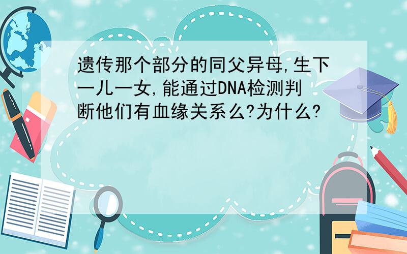 遗传那个部分的同父异母,生下一儿一女,能通过DNA检测判断他们有血缘关系么?为什么?